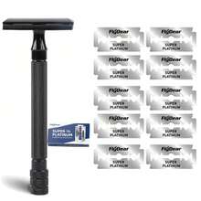 Double-Edged Metal Razor Traditional Men'S Double-Edged Razor Manual Beard Shaver Aluminum Alloy Handle Manual Old-Style Razor Men'S Double-Edged Razor, Suitable For 10 Occasions Perfect For Men'S Grooming, Essential Tool For Daily Shaving - Multicolor - View 12