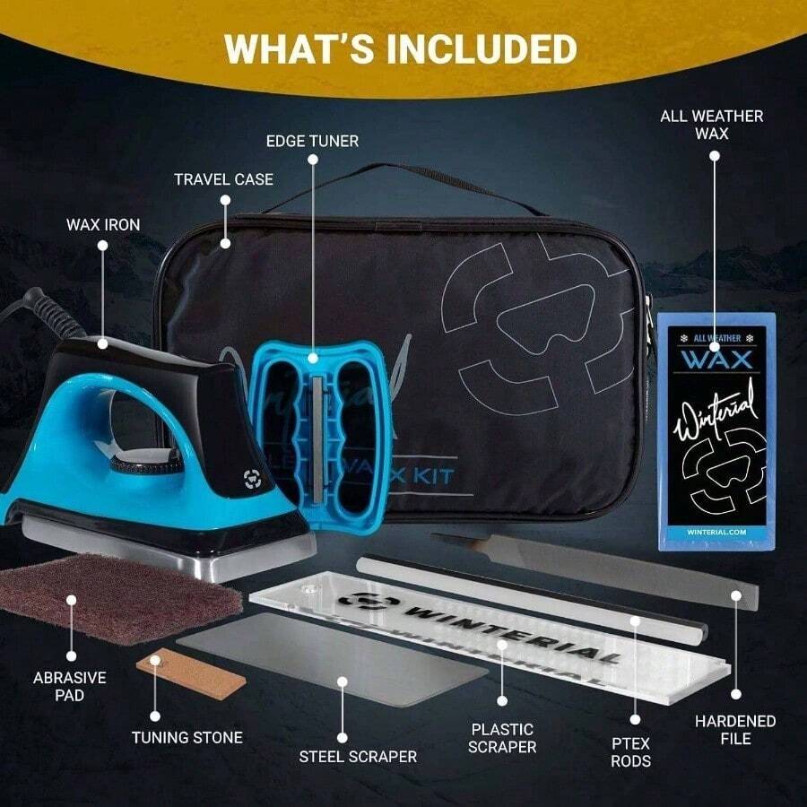 Snowboard And Ski Tuning Kit, With Iron, All - Temp Snowboard Wax, Angled Tuner File - Regular - View 1