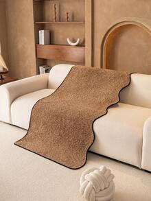 1pc Solid Color Chenille Sofa Cushion Cover, Minimalist Starry Floral Pattern, Anti-Slip Anti-Scratch Sofa Protector, Home Decor For All Seasons, Fits 1/2/3/4 Seater Sofa - Khaki - View 8