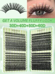 640片装豪华假睫毛套装,浓密纤长,30D+40D+50D+60D/50D+60D+80D+100D,8-16毫米,DIY睫毛套装,超浓密,自然逼真,超柔软轻盈,可重复使用,单根仿貂毛睫毛,适合居家、日常、婚礼、约会、派对、音乐节、圣诞节等各种场合。 - 查看 10