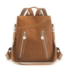 Women's Fashion Anti-Theft Backpack, Suitable For Travel, School, And Laptop - Brown - View 10