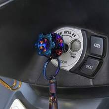 Housse de protection pour tête de clé de moto, Coque de clé de moto - Matériau en alliage d'aluminium, Accessoires de moto tout-terrain, Facile à installer - Multicolore - Voir 6