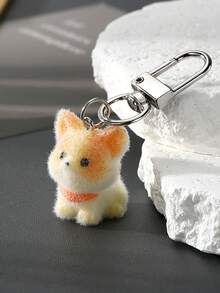 1 pièce Porte-clés mignon en résine à poils courts, porte-clés de petit animal de dessin animé. Accessoire de pendentif pour sac. Cadeau pour mère, père, remise de diplôme et enseignant - Multicolore - Voir 9