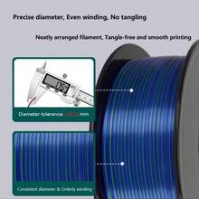 250g 3D Printer Filament 1.75mm Silk PLA | Premium Smooth Silk Finish Multi-Color 3D Filament | Individually Packed Spool For 3D Printing Pens & Machines | 3D Printer Supplies | Impresora 3D Filament - 查看 5