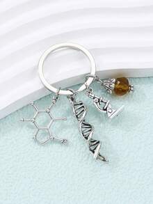 1件独特时尚显微镜、DNA、化学仪器彩色珠子组合合金钥匙扣，送给生物科学爱好者和老师的礼物，也适合送给母亲、父亲、毕业生和教师。 - 彩色 - 查看 7