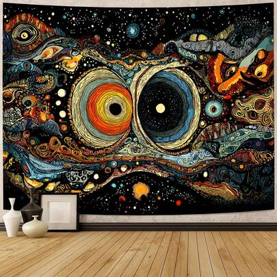 1 Tấm thảm trang trí hình xoáy sao - Trang trí tường phong cách Bohemian - In kỹ thuật số độ phân giải cao, chất liệu polyester, thích hợp cho nhà ở, ký túc xá và phòng ngủ - Phù hợp cho phòng khách, phòng ngủ, văn phòng và ký túc xá - Bao gồm kẹp treo