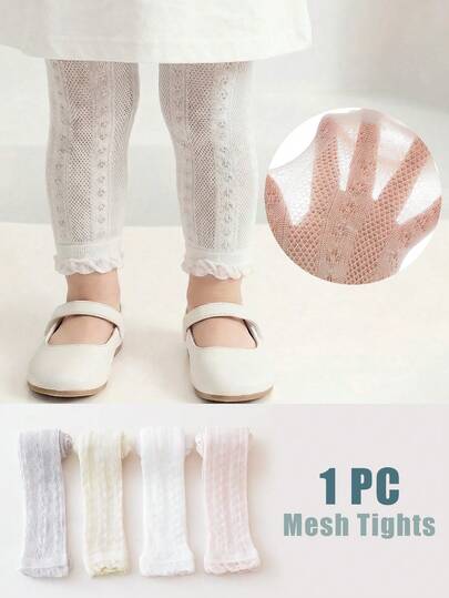 1 PC Baby Girl's Summer Mesh Tights – Soft, Children's Baby Girl's Solid Color Pantyhose – Stretchy And Soft, Ideal For Spring/Fall Outfits