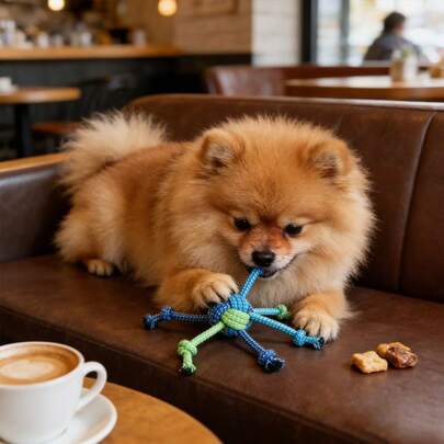 宠物咀嚼绳玩具，耐用防咬设计，非常适合拔河、训练和玩耍