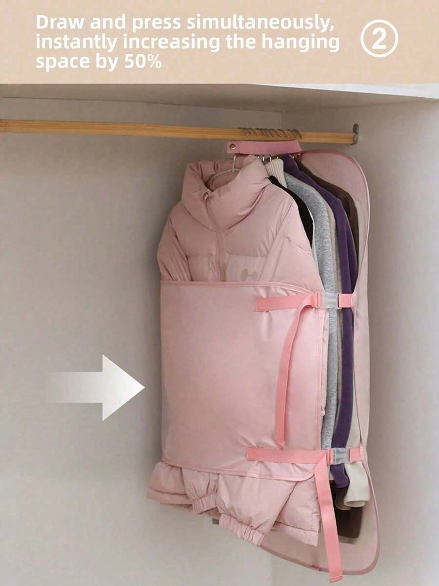 1pc New Compressed Storage Board, Compression Board, Garment Dust Cover, Wardrobe Storage Tool, Fabric & Down Jacket Storage Bag - Multicolor - View 1