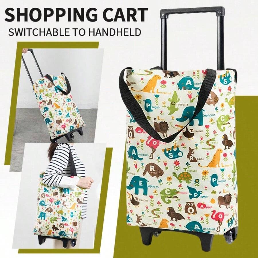 1个二合一折叠牛津布购物袋 - 大容量高品质便携包 - 适用于露营/商务/送货 - 彩色 - 查看 1