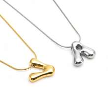 1件简约休闲风英文字母吊坠项链配饰 - 金黃色 - 查看 4