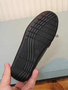 1 Pair New Kids Casual Loafers, Lightweight & Breathable Slip-On Shoes For Boys & Girls - Black - View 7