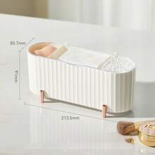 3-Compartment Makeup Storage Box, Cute Bow Rattan Powder Box, Large Capacity Transparent Cover Storage Box, Suitable For Bathroom, Vanity, Decoration, Great For Birthday, New Year, Christmas Gifts And Holiday Presents - Multicolor - View 15