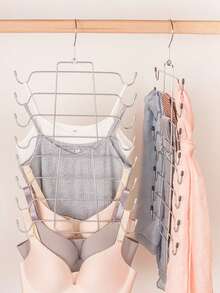 1 giá phơi quần áo gấp gọn bằng thép không gỉ, giá đựng đồ lót, móc treo áo ngực bằng kim loại 8/4 tầng, giá treo áo hai dây nhiều tầng dày dặn không đường may. - Nhiều màu - Xem 4