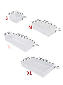 1/4pcs Transparent Drawer/Desktop Makeup Organizer Box, Suitable For Cosmetics, Jewelry, Kitchen Utensils, Bedroom, Bathroom, Office And Other Scenarios - Multicolor - View 9