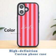 Customized Minimalist Fresh Solid Color Name Letter Color 2-In-1 Glossy Protective Hard Phone Case Cover Compatible With Iphone 11/12/13/14/15/16 17 Pro Max - Multicolor - View 4