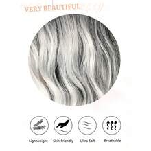 Chic Ombre Black To Gray Long Wavy Wig For Women - Heat Resistant Synthetic Hair With Natural Look - Multicolor - View 5