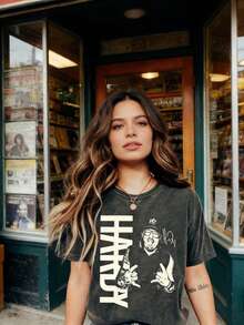 Women's 90s Retro Baseball Graphic T-Shirt - "Sandlot Legends Never Die" - Vintage-Inspired Short Sleeve Casual Tee - 黑色 6 - 查看 6
