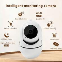 Caméra de intérieure sans fil 2,4 G, détection intelligente IA, mode confidentialité, caméra pour animaux de compagnie pivotante et inclinable avec suivi des mouvements, multi-angles, surveillance de la maison intelligente - Blanc - Voir 1