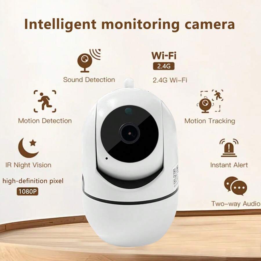 Caméra de intérieure sans fil 2,4 G, détection intelligente IA, mode confidentialité, caméra pour animaux de compagnie pivotante et inclinable avec suivi des mouvements, multi-angles, surveillance de la maison intelligente - Blanc - Voir 1