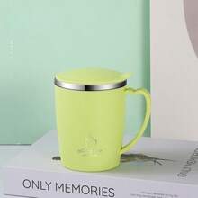 2pcs 304 Stainless Steel Double-Layer Insulated Water Cup With Lid, Anti-Spill Creative Milk Mug, Home/Office Tea/Water Drinking Cup - Multicolor - View 8