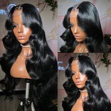 30 Inch 13x4 13x6 Body Wave Lace Front Wigs Human Frontal Hair 200% Density Pre-Plucked Hairline HD Transparent Lace No Shedding Blended Hair Suit For Daily Party Wedding Birthday Triple Lifespan, Halloween - Natural & Black - View 8