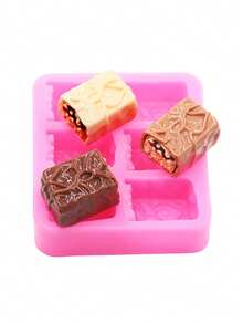 1 pezzo Stampo in silicone liquido rosa, stampo in silicone a forma di cioccolato ripieno di crema, per realizzare accessori in resina, gel per capelli a forma di cartone animato, ciondoli, forniture per lavoretti artigianali a forma di cioccolato ripieno di crema - Rosa - Visualizzare 4