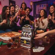 Party Essential! Single-Arm Slot Machine Drinking Game Toy - Pull The Lever To Activate Fun Penalty Challenges - Multicolor - View 3