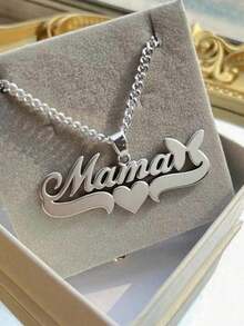 1pc Personalized Minimalist Matte Stainless Steel Necklace With Custom Engraved Name, 18K Gold Plated Heart/Butterfly Shaped Choker Necklace, Gift For Girlfriend, Wife, Mom, Birthday, Valentine's Day, Christmas,Black,Silver,Gold,Stylish,Colorful,Vintage,Simple,Unisex,Casual,Cuties,Custom,Personalized,Unique,Ideal Gifts For Him,Ideal Gifts For Her,Her,Boyfriend,Girlfriend,Dad,Mom,Family,Friends,For Anniversaries,For Birthdays,For Graduation,For Prom,For Party,Customized Fashion Necklaces - Multicolor - View 16