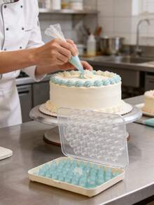 Conjunto de 52 bicos de confeitar de plástico, ferramentas de confeitaria DIY com adaptador, caixa de armazenamento transparente em PS, bicos de confeitar para decoração de bolos, conjunto de bicos para biscoitos e chantilly, armazenamento portátil, estilo Ins, alta qualidade, conjunto completo, kit de confeitaria para iniciantes Ins, ferramentas de confeitaria DIY com adaptador. - Multicolorido - Ver 10