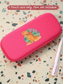 Hộp bút cỡ lớn in hình khủng long, có thể cá nhân hóa tên, túi đựng bút lớn theo yêu cầu, hộp đựng văn phòng phẩm cho học sinh, quà tặng tựu trường đẹp mắt. - Nhiều màu - Xem 10