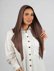 1pc Instant Triangle Hijab, All-In-One Tie-Up Design, Quick Wrap Without Slipping, No Undercap Needed, Suitable For Daily Wear, Prayer, And Outings - Multicolor - View 10