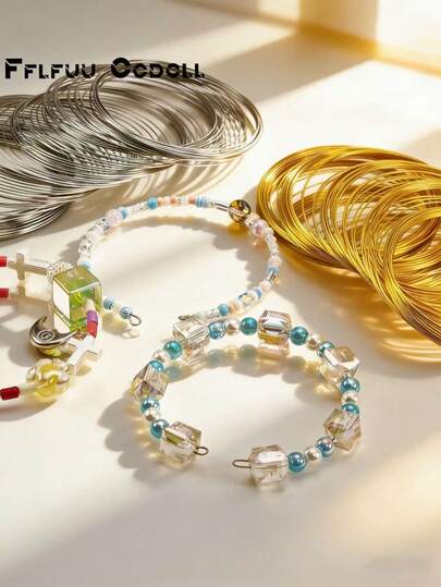 כ-60 יחידות/גליל טבעות חוט פלדת זיכרון, סלילים וקפיצים לצמיד חוט פלדת זיכרון, חומר קו אלסטי להכנת תכשיטים DIY, מבנה טבעת ספירלי, משטח חלק ועמיד בפני עיוות, מתאים לאריגה בעבודת יד, הכנת שרשראות וצמידים, עטיפת חרוזים.