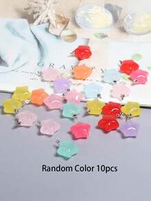 10 chiếc mặt dây chuyền hình ngôi sao bằng nhựa dễ thương, nhiều màu sắc khác nhau, dùng để làm vòng tay, dây chuyền, bông tai, trang sức DIY, móc khóa. - Ngôi sao - Xem 11