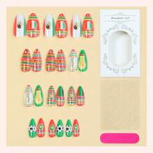 24pc Canada Soccer Team Press On Nails, Canadian Maple Leaf Fake Nails, Perfect Gift For Fans - 3XB1-14316(墨西哥亮面款) - 查看 2