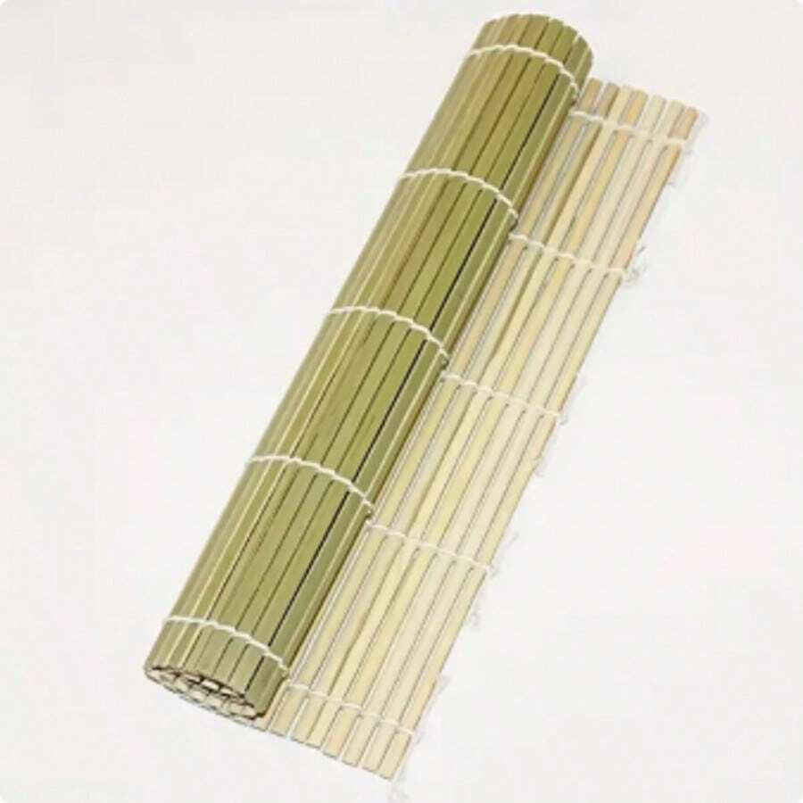 1/2/3片装绿色竹制寿司卷帘,手工寿司工具,24x24厘米紫菜卷帘 - 查看 1
