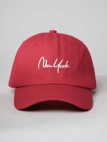 1顶女士刺绣“NEW YORK”棒球帽，可调节，休闲防晒帽，适合情人节、春秋季旅行，男女皆宜，Y2K风格 - 刺繡 - 查看 3