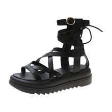 Women Flat Sandals - Black - View 7