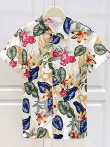 New Style Spring And Summer Men's Beach Hawaii Short Sleeve Flower ShirtApp - A508D-aL23574 - View 1