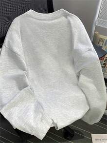 Nueva sudadera para chicos a la moda en primavera y verano. Camiseta de manga larga estampada de la marca Heavy Cotton. Sudadera para hombre, nueva, casual, holgada, versátil, para deportes al aire libre, transpirable, de talla grande, para primavera y otoño. - Blanco - Ver 6