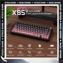 ATTACK SHARK X85 3-Mode 75% Mechanical Keyboard | Hot-Swappable White Jade Switches | Gasket-Mounted RGB Backlight With Volume Knob, Compatible With Windows/Mac - View 1