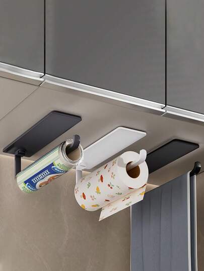 Contemporary Kitchen Towel Rack - A Mountable Paper Towel Dispenser, Suitable For Under Cabinet Installation, Space-Saving Design, Made Of Durable Plastic, Perfect For Bathroom Use, Ideal For Commercial Or Residential Settings