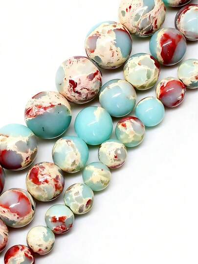 1颗天然白色条纹石珠 | DIY手链配件，能量水晶，理想的母亲节和复活节礼物