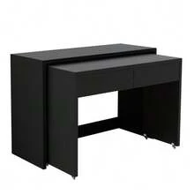 Desk/Shelf + Chest Of Drawers - Compact 2-In-1 Desk, Extendable, Made Entirely Of 1.8 Cm Thick Wood, Equipped With Casters, Flexibly Combinable, Folding Desk - A - View 11
