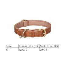 1pc Adjustable Brown PU Leather Dog Collar With Soft Microfiber Padding, Suitable For Small And Medium Dogs - Multicolor - View 17