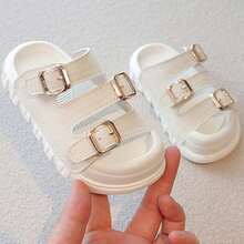 Dép xăng đan mùa hè cho trẻ em, quai điều chỉnh, đế dày, chống trơn trượt, dép đi biển cho bé trai/bé gái, đế mềm, thoáng khí, quai đơn, dép lê thời trang có khóa cho bé gái, đế dày, dép xăng đan cổ điển có khóa cho trẻ em, mềm mại và thoải mái, dép lê mùa hè thoáng khí đế dày cho bé trai/bé gái. - Màu be - Xem 7