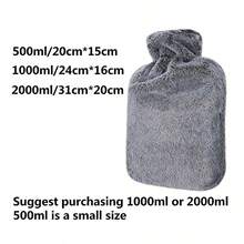 1L/2L Large Capacity Leak-Proof Thermal Bottle With Soft Cover, PVC Material + Plush Bedside Water Bottle, Suitable As A Romantic Gift For Men And Women On Valentine's Day, Birthday, Wedding, Anniversary - Multicolor - View 2