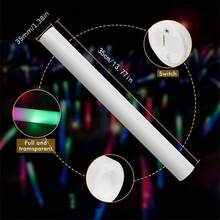 24/30/42/50pcs LED Light Up Sticks - 3 Modes, White Glow Foam Flashing Batons For Party, Wedding, Birthday, Concert, Christmas, Halloween - Multicolor - View 12