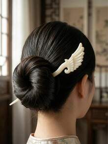 1 pièce Pince à cheveux rafraîchissante en forme d'aile, accessoire polyvalent pour Hanfu et Cheongsam, épingle à chignon minimaliste et moderne, décoration de cheveux girly, pour l'été, les vacances, les voyages, accessoires pour femmes - Multicolore - Voir 3