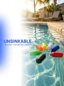 Llavero flotante impermeable - Hecho de ABS y acero inoxidable, color amarillo con diseño de brújula - Ideal para navegación, kayak, pesca, rafting, surf y regalos de fiesta, accesorios de equipo de pesca | Llavero con brújula | Llavero impermeable, esencial de playa, accesorios de playa, flotadores de piscina - Multicolor - Ver 3